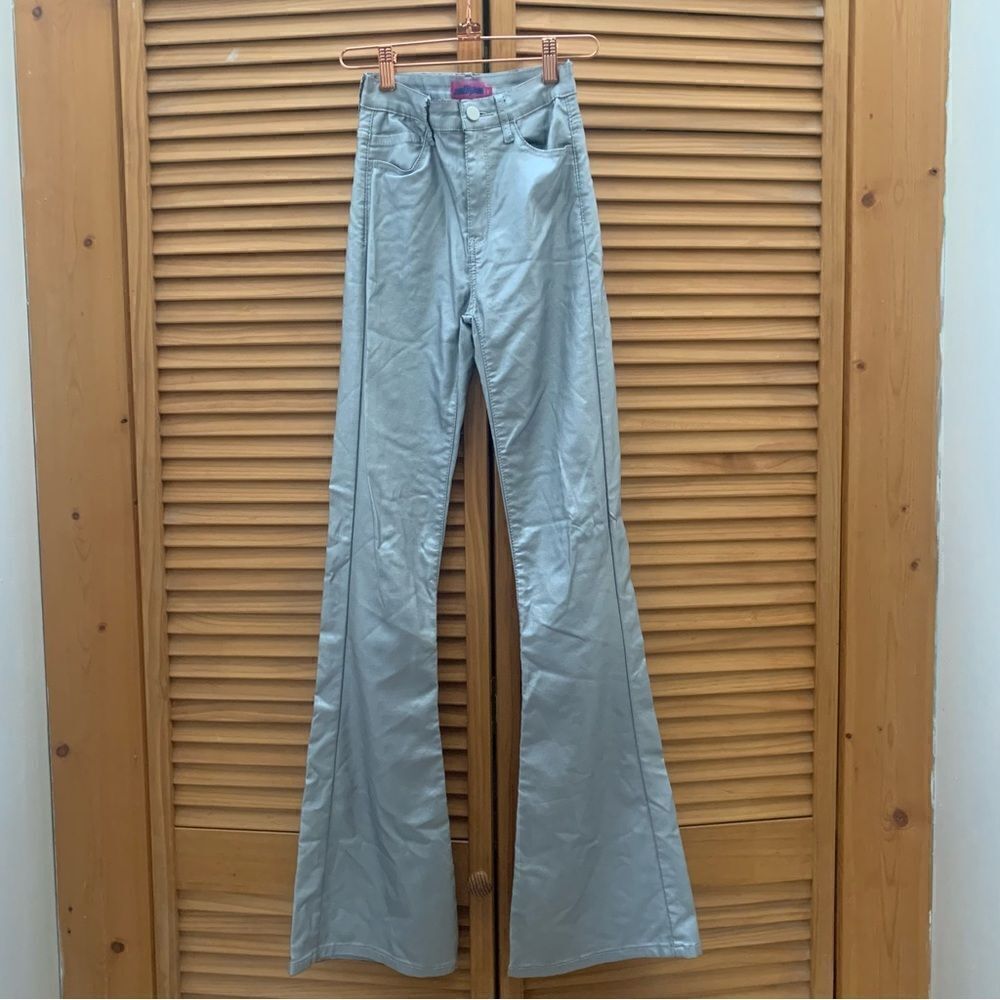 Edikted Sliver Pleather High Rise Jeans size XS